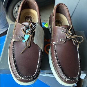 Rockport Dark Brown Leather Boat Shoes